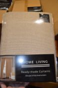 *Five Sandringham Natural Curtains 66” x 90” drop