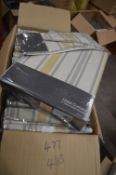 *Montgomery Hove Stripe Lined Pencil Pleat Curtains in Grey & Mustard 90” x 54” drop with Tiebacks