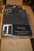 *Beresford Robert Lined Eyelet Curtains in Black 66” x 54” drop