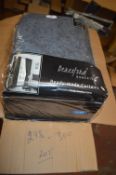*Beresford Roberts Grey Lined Curtains with Tiebacks 66” x 90” drop