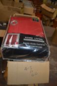 *Home Living Red Satin Eyelet Curtains 132” x 90” drop