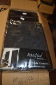 *Beresford Robert Lined Eyelet Curtains in Black 66” x 54” drop