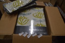 *Montgomery Amelie Linden Lined Pencil Pleat Curtains with Tiebacks 90” x 54” drop