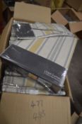 *Montgomery Hove Stripe Lined Pencil Pleat Curtains in Grey & Mustard 90” x 54” drop with Tiebacks