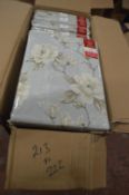 *Country Garden Duck Egg Blue Floral Pencil Pleat Curtains 46” x 54” drop