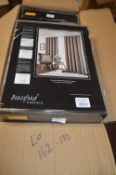 *Beresford Robert Valencia Lined Eyelet Curtains in Mink 66” x 54” drop