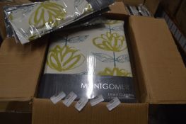 *Montgomery Amelie Linden Lined Pencil Pleat Curtains with Tiebacks 90” x 54” drop