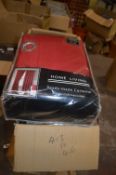 *Home Living Red Satin Eyelet Curtains 132” x 90” drop