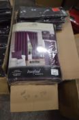 *Beresford Roberts Valencia Lined Eyelet Curtains in Aubergine 90” x 90” drop