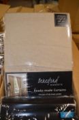 *Five Cavendish Natural Pencil Pleat Curtains 66” x 90” drop