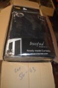 *Beresford Robert Lined Eyelet Curtains in Black 66” x 54” drop