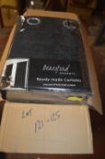 *Beresford Robert Lined Eyelet Curtains in Black 90” x 54” drop