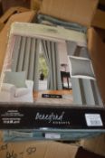 *Valencia Fully Lined Eyelet Curtains in Duck Egg 90” x 72” drop