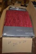 *Montgomery Lined Pencil Pleat Curtains in Red 46” x 54” drop