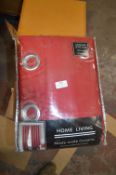 *Home Living Red Satin Eyelet Curtains 132” x 90” drop