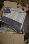*Montgomery Hove Stripe Lined Pencil Pleat Curtains in Grey & Mustard 90” x 54” drop with Tiebacks