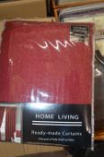*Sandringham Red 3” Tape Curtains 132” x 90” drop