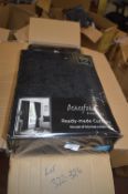 *Beresford Roberts Linton Lined Pencil Pleat Curtains in Black 66” x 90” drop