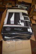 *Beresford Roberts Linton Lined Pencil Pleat Curtains in Black 66” x 90” drop