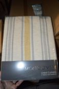 *Seven Mauve Stripe Grey Mustard Pencil Pleat Curtains 90” x 54” drop