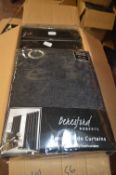 *Beresford Robert Lined Eyelet Curtains in Black 66” x 54” drop