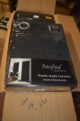 *Beresford Robert Lined Eyelet Curtains in Black 66” x 54” drop