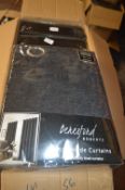 *Beresford Robert Lined Eyelet Curtains in Black 66” x 54” drop