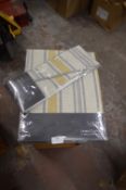 *Montgomery Hove Stripe Lined Pencil Pleat Curtains in Grey & Mustard 90” x 54” drop with Tiebacks