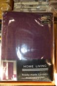 *Sandringham Plum 3” Tape Curtains 132” x 90” drop