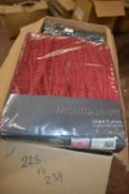 *Montgomery Lined Pencil Pleat Curtains in Red 46” x 54” drop