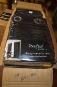 *Beresford Robert Lined Eyelet Curtains in Black 66” x 54” drop