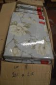 *Country Garden Duck Egg Blue Floral Pencil Pleat Curtains 46” x 54” drop