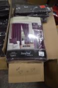 *Beresford Roberts Valencia Lined Eyelet Curtains in Aubergine 90” x 90” drop