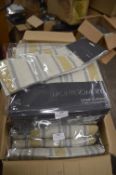 *Montgomery Hove Stripe Lined Pencil Pleat Curtains in Grey & Mustard 90” x 54” drop with Tiebacks