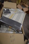 *Montgomery Hove Stripe Lined Pencil Pleat Curtains in Grey & Mustard 90” x 54” drop with Tiebacks