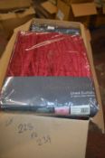 *Montgomery Lined Pencil Pleat Curtains in Red 46” x 54” drop