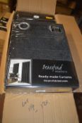 *Beresford Robert Lined Eyelet Curtains in Black 66” x 54” drop