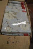 *Country Garden Duck Egg Blue Floral Pencil Pleat Curtains 46” x 54” drop