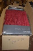 *Montgomery Lined Pencil Pleat Curtains in Red 46” x 54” drop