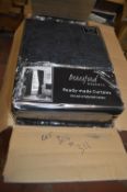 *Beresford Roberts Linton Lined Pencil Pleat Curtains in Black 66” x 72” drop