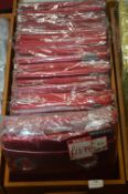 *Ten Pairs of Velvet Board Lined Ring Top Curtains in Red (mixed sizes) (box not included)