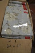 *Country Garden Duck Egg Blue Floral Pencil Pleat Curtains 46” x 54” drop
