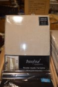 *Five Cavendish Natural Pencil Pleat Curtains 66” x 90” drop