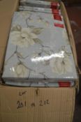 *Country Garden Duck Egg Blue Floral Pencil Pleat Curtains 46” x 54” drop