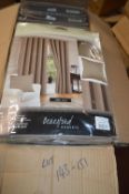 *Beresford Robert Valencia Lined Eyelet Curtains in Mink 66” x 54” drop