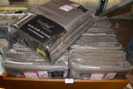 *Eight Assorted Pairs of Cavendish Ring Top Curtains in Taupe (box not included)