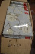*Country Garden Duck Egg Blue Floral Pencil Pleat Curtains 46” x 54” drop