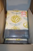 *Four Amelie Lindon Green Pencil Pleat Curtains 66” x 90” drop