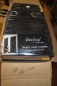 *Beresford Robert Lined Eyelet Curtains in Black 66” x 54” drop