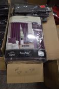 *Beresford Roberts Valencia Lined Eyelet Curtains in Aubergine 90” x 90” drop